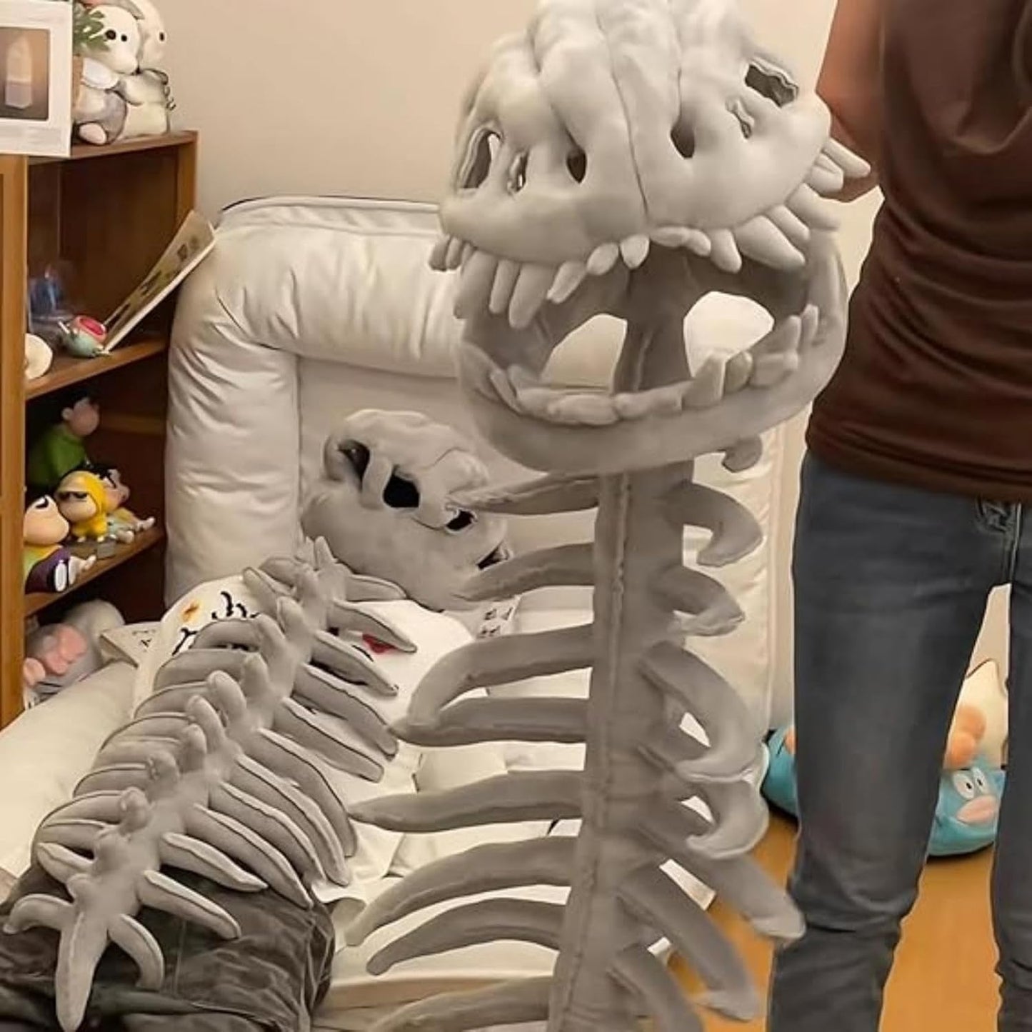 Spinosaurus Plush Dino Outfit, Spinosaurus Plush Costume, Halloween Fun Dinosaur Costume-3D Skeleton Design