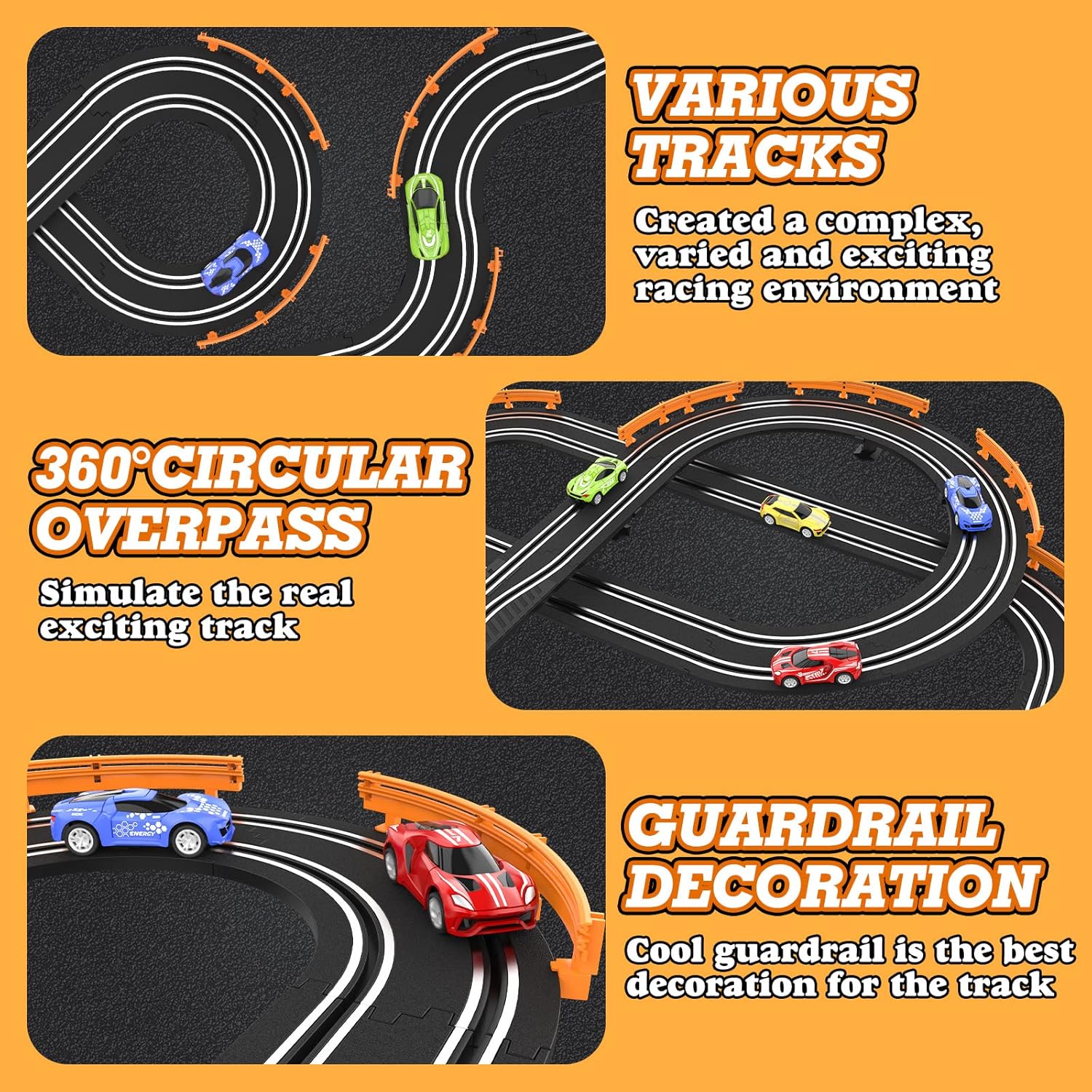 Exciting Slot Car Race Track Set with 4 High-Speed Cars - Perfect for Kids Aged 6-12, Dual Racing Fun with Automatic Lap Counter!