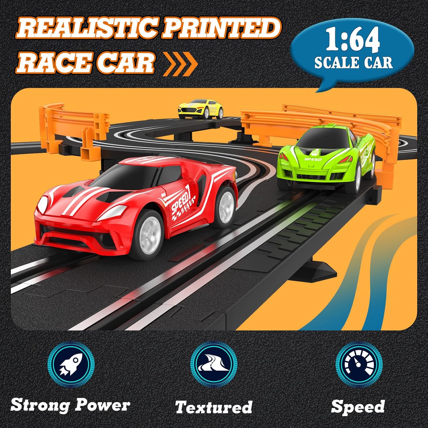 Exciting Slot Car Race Track Set with 4 High-Speed Cars - Perfect for Kids Aged 6-12, Dual Racing Fun with Automatic Lap Counter!