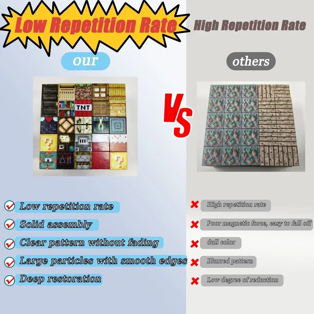 Magnetic Building Blocks Mine World - Creative Stacking Construction Set for Kids Ages 3+ | Educational Sensory Toy for Boys and Girls