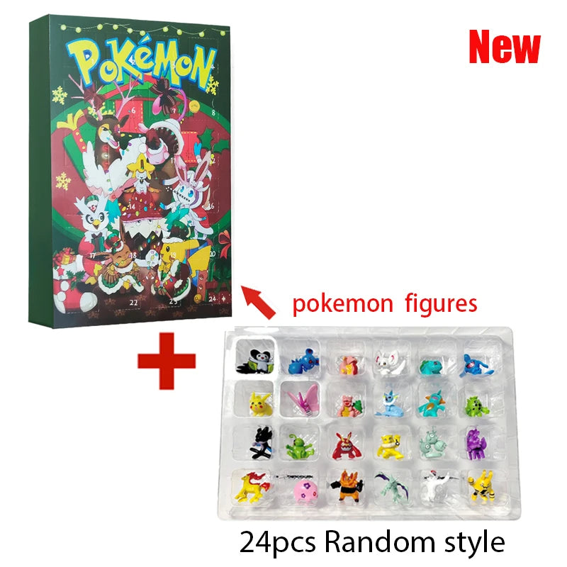 Unwrap Joy with the Pokemon Advent Calendar Box - 24 Random Collectible Pikachu & Charizard Action Figures for Kids' Christmas & Halloween Fun!