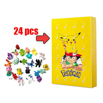 Unwrap Joy with the Pokemon Advent Calendar Box - 24 Random Collectible Pikachu & Charizard Action Figures for Kids' Christmas & Halloween Fun!