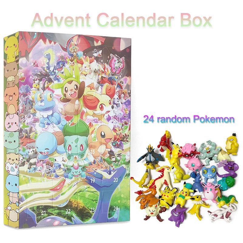 Unwrap Joy with the Pokemon Advent Calendar Box - 24 Random Collectible Pikachu & Charizard Action Figures for Kids' Christmas & Halloween Fun!