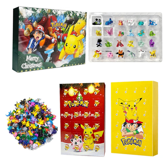 Unwrap Joy with the Pokemon Advent Calendar Box - 24 Random Collectible Pikachu & Charizard Action Figures for Kids' Christmas & Halloween Fun!