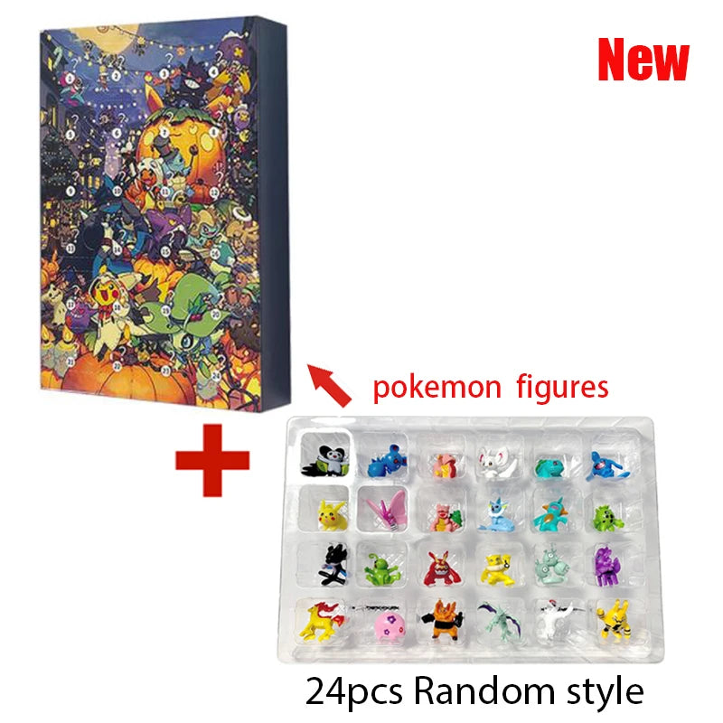 Unwrap Joy with the Pokemon Advent Calendar Box - 24 Random Collectible Pikachu & Charizard Action Figures for Kids' Christmas & Halloween Fun!