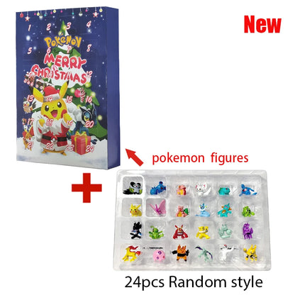 Unwrap Joy with the Pokemon Advent Calendar Box - 24 Random Collectible Pikachu & Charizard Action Figures for Kids' Christmas & Halloween Fun!