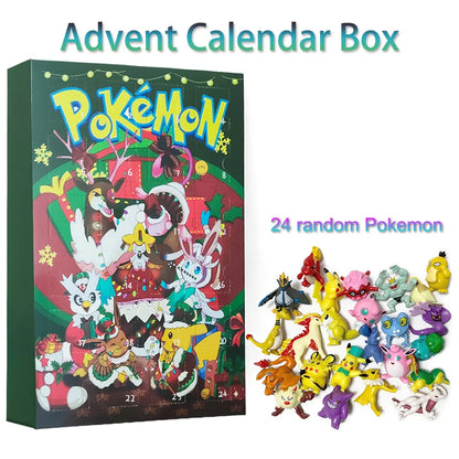 Unwrap Joy with the Pokemon Advent Calendar Box - 24 Random Collectible Pikachu & Charizard Action Figures for Kids' Christmas & Halloween Fun!