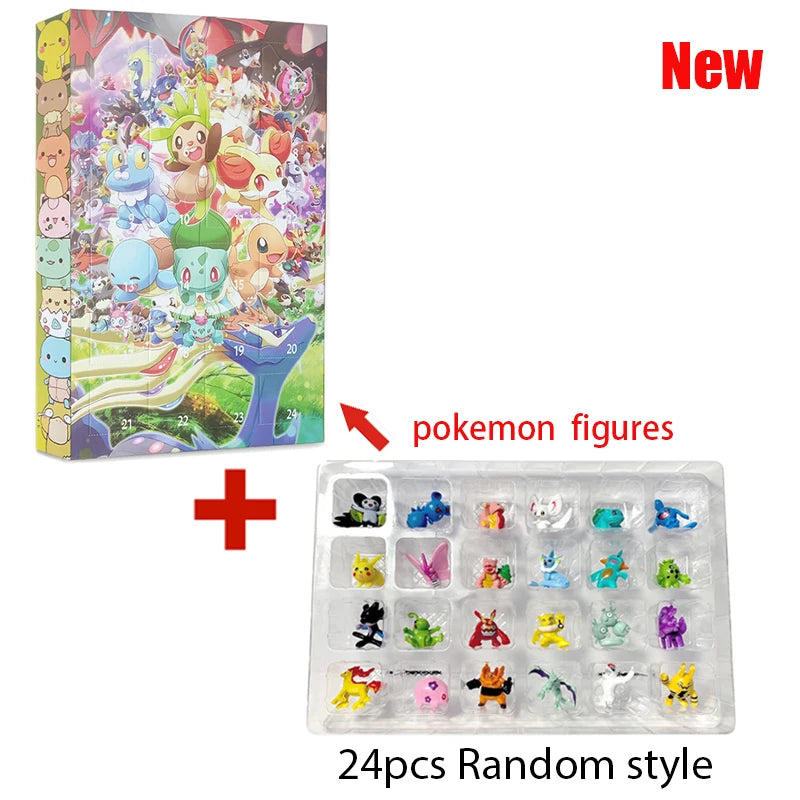 Unwrap Joy with the Pokemon Advent Calendar Box - 24 Random Collectible Pikachu & Charizard Action Figures for Kids' Christmas & Halloween Fun!